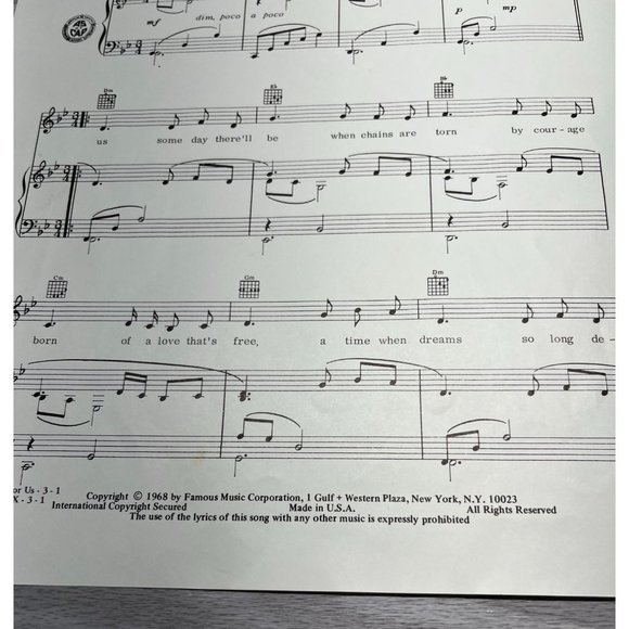 Piano Sheet Music A Time for Us Romeo and Juliet Love Theme 1968 Larry Kusik - Picture 4 of 4
